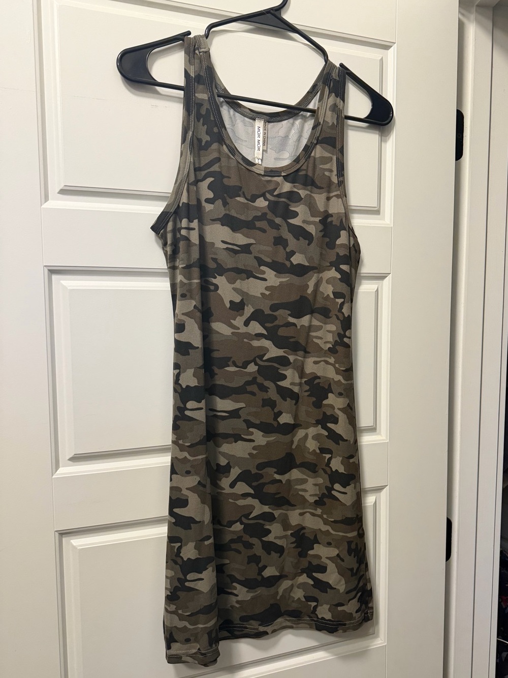 Women's Camo Tank Dress - Olive Green